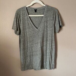 J.Crew Gray V Neck Short Sleeve Light Weight Tee Shirt